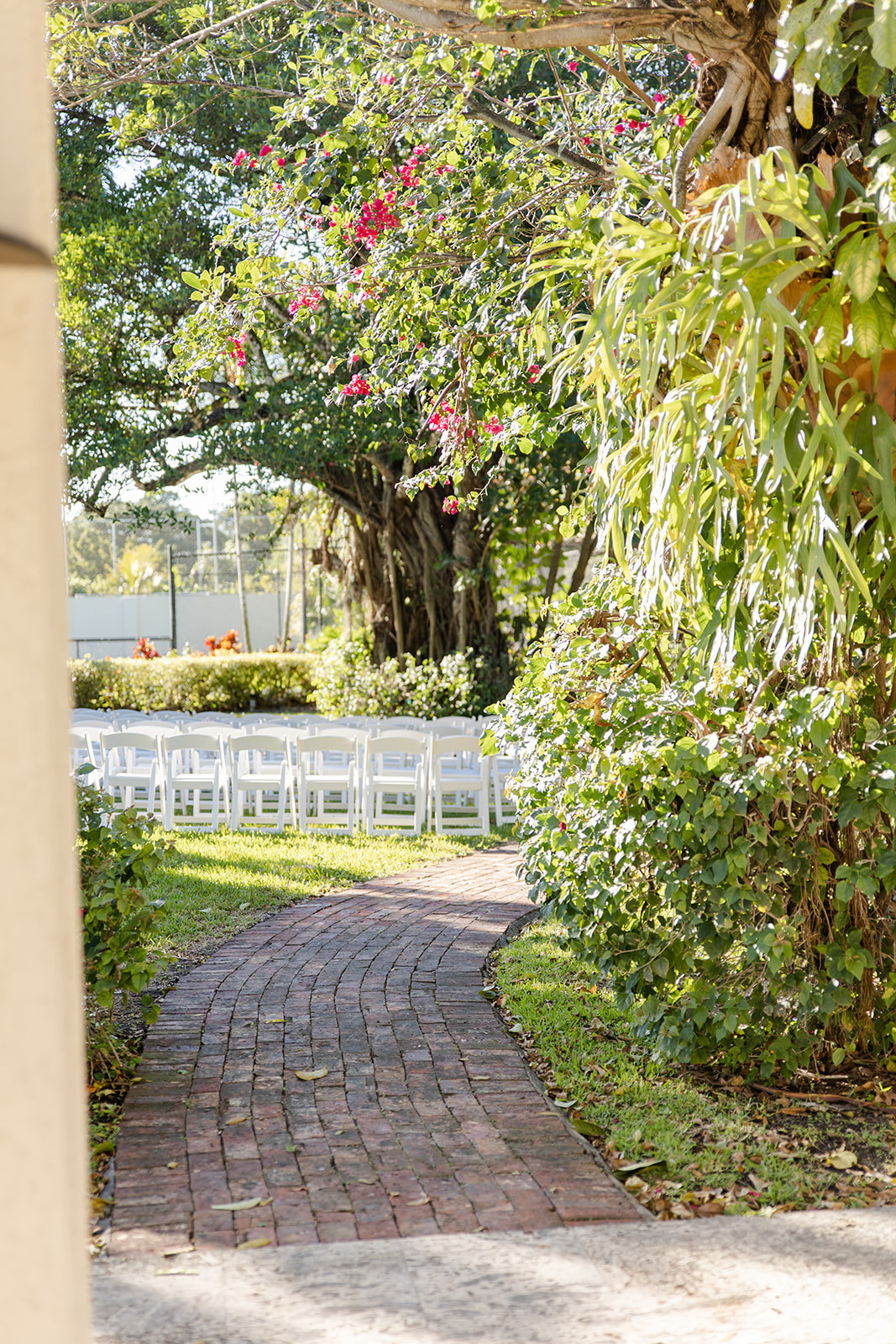 Couple on garden path