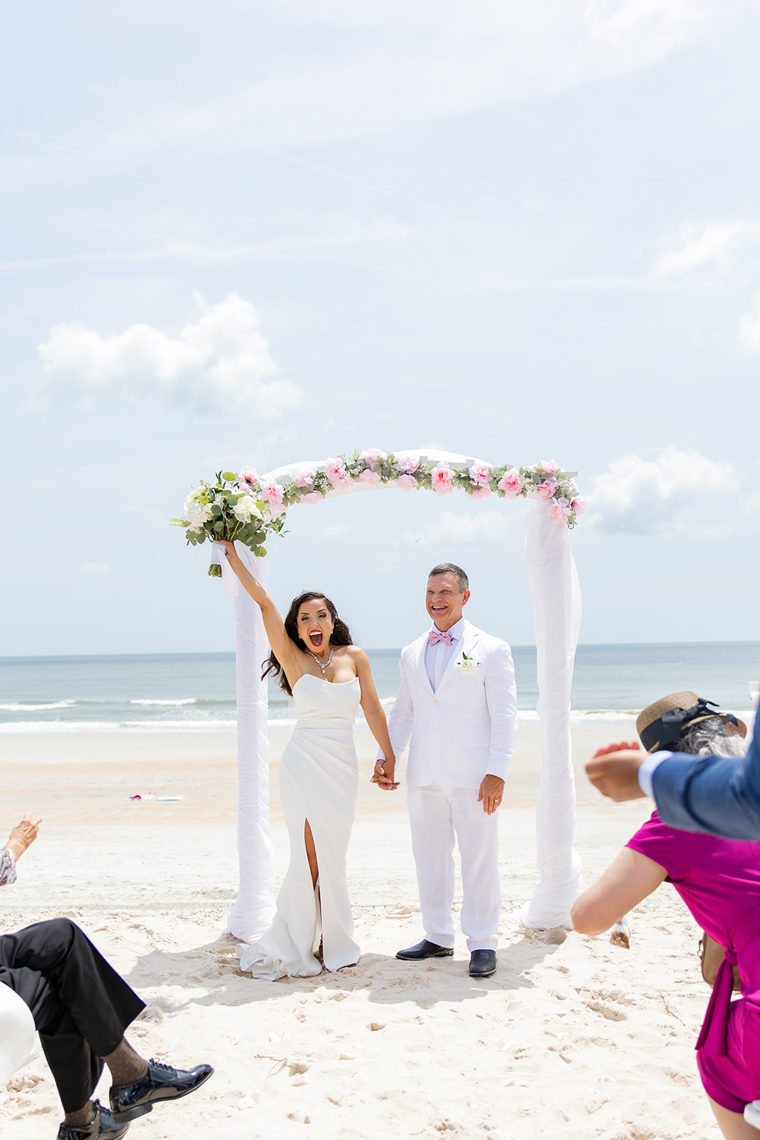 Beach wedding ceremony